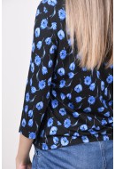 Bluza Dama Sunday 6496 Black/Blue Flowers